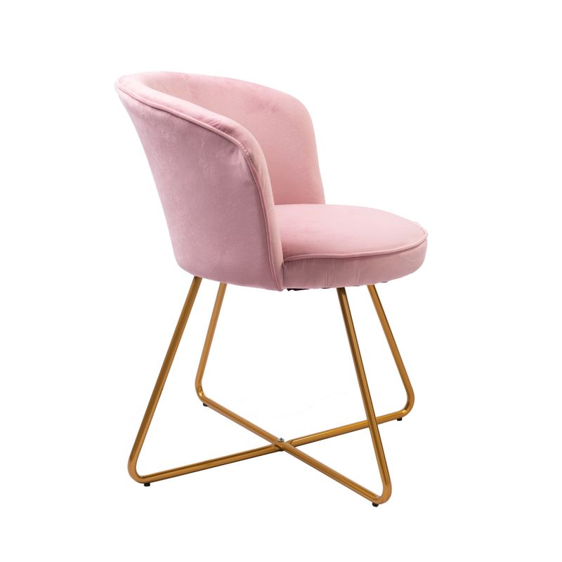 Porthos Home Orry Dining Chair, Velvet Upholstery, Gold Dipped Metal Legs - Single - Green