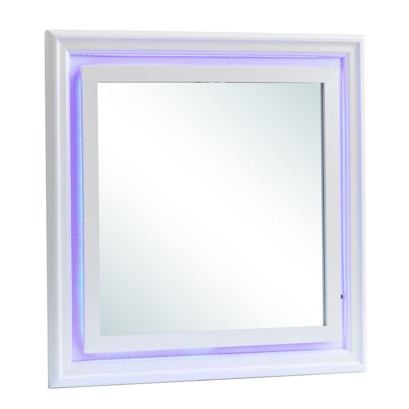 Lorana LED Lighted Bedroom Mirror - Silver Champagne