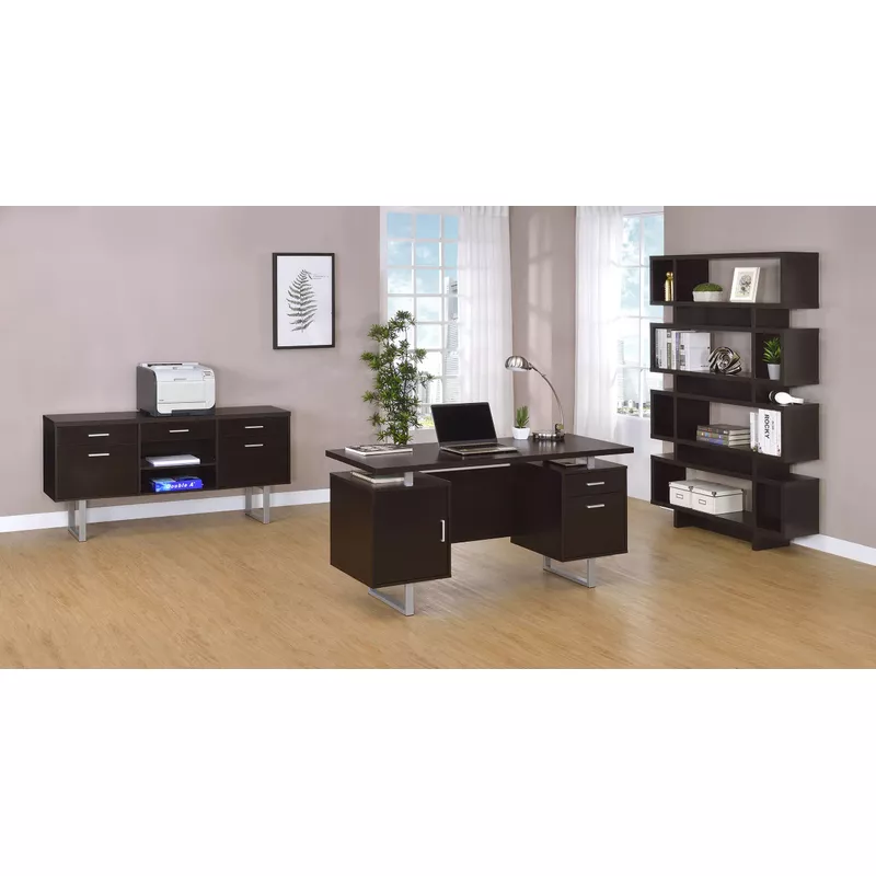 Reid 4-tier Open Back Bookcase Cappuccino