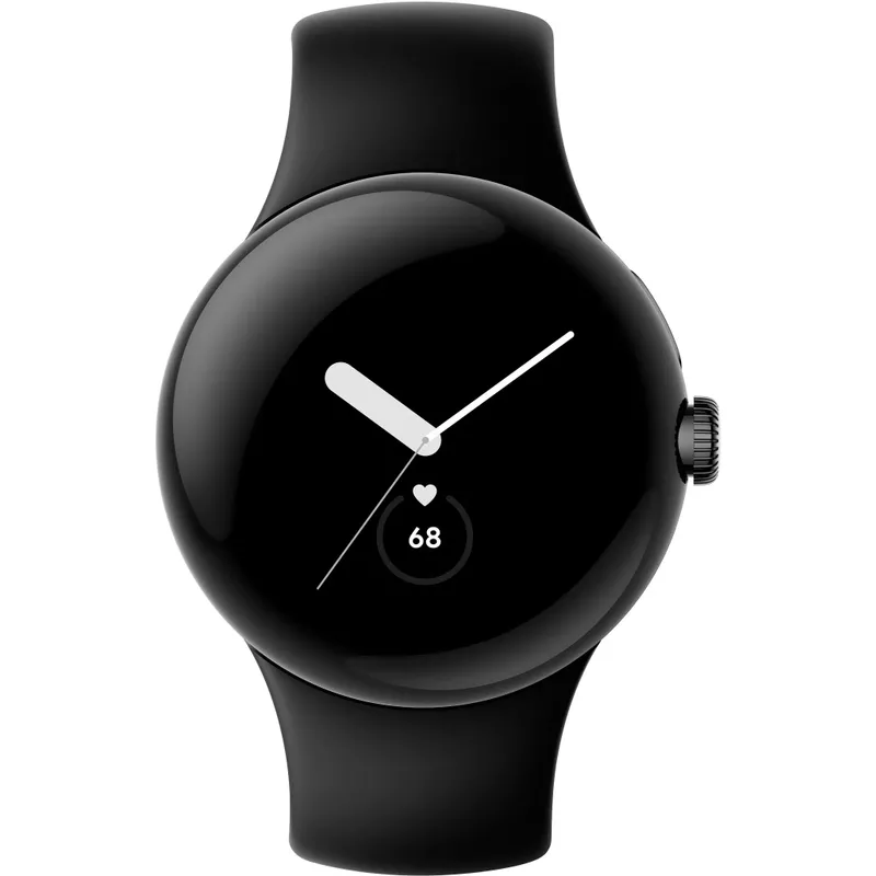 Google - Pixel Watch Smartwatch 41mm with Obsidian Active Band Wifi/BT - Black Stainless Steel