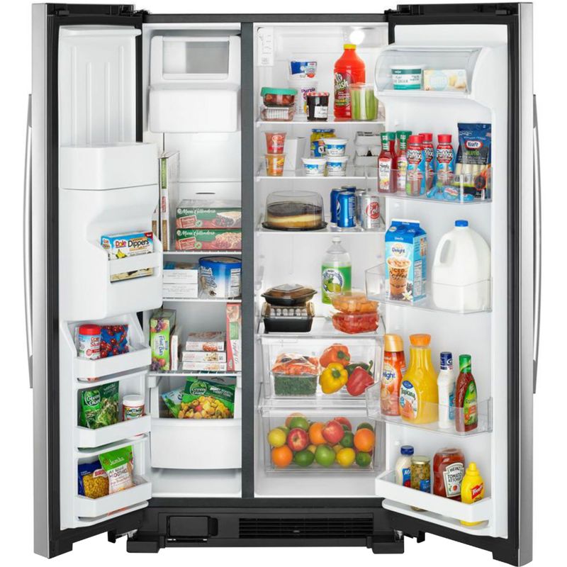 Alt View Zoom 1. Amana - 24.5 Cu. Ft. Side-by-Side Refrigerator with Water and Ice Dispenser - Stainless steel