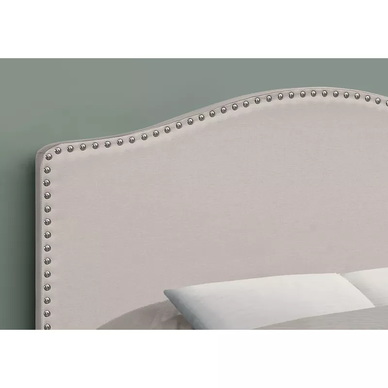 Bed/ Headboard Only/ Full Size/ Bedroom/ Upholstered/ Linen Look/ Beige/ Transitional