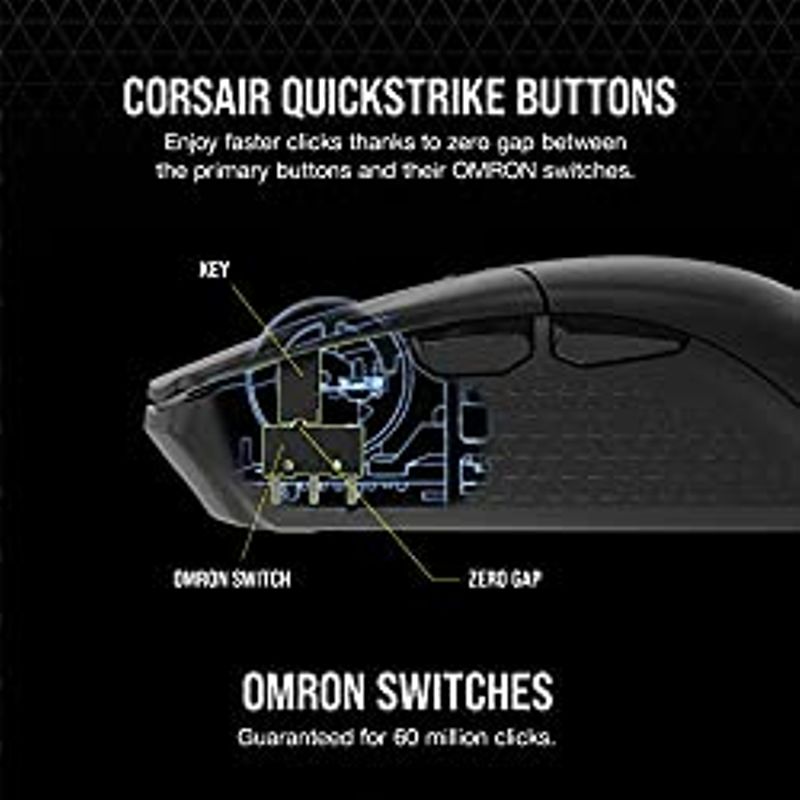 Corsair KATAR Elite Wireless Gaming Mouse - Ultra Lightweight, Marksman 26,000 DPI Optical Sensor, Sub-1ms Slipstream Wireless...