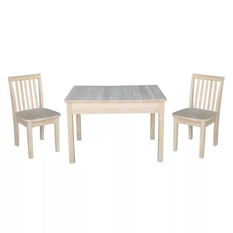 Kids Lift Top Table and Chair Set - Unfinished - 5 Piece Set