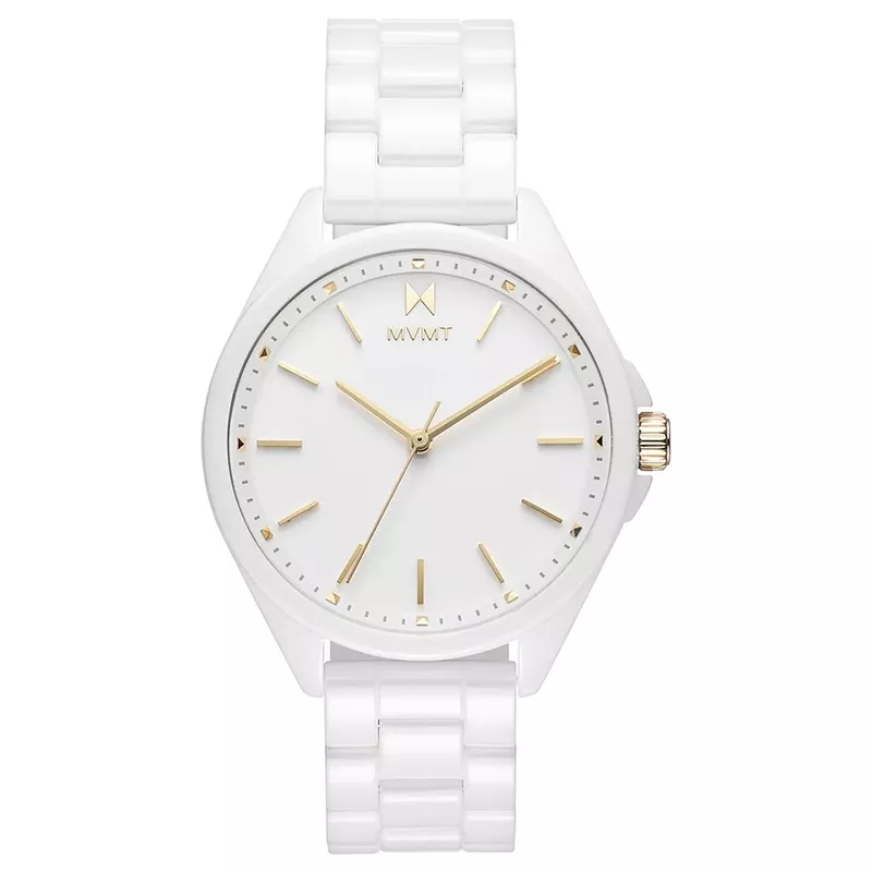 MVMT - Ladies Coronada Gloss White Ceramic Bracelet Watch White Dial