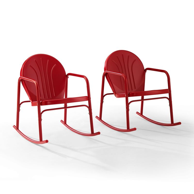 Griffith 2-piece Rocking Chair Set - 32.25"H x 22.5"W x 33.13'W - Red