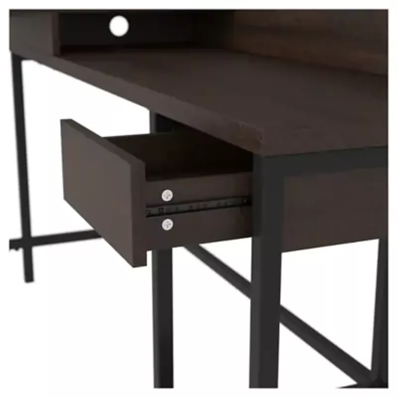 Warm Brown Camiburg L-Desk with Storage