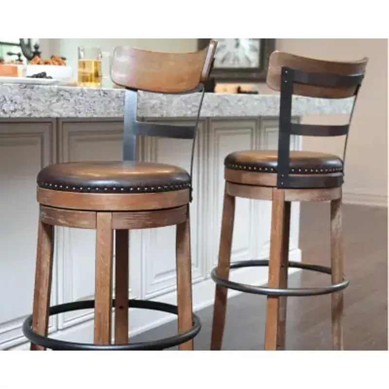 Light Brown Pinnadel Tall Upholstered Swivel Barstool(1/CN)