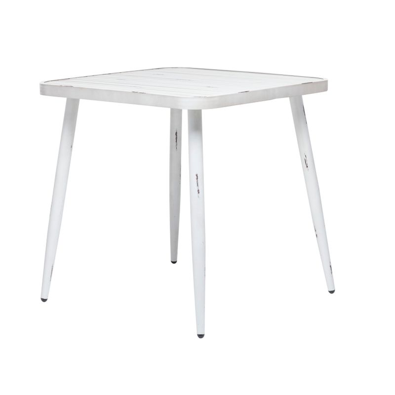 White Aluminum Farmhouse Outdoor Dining Table - 59 x 28 x 30