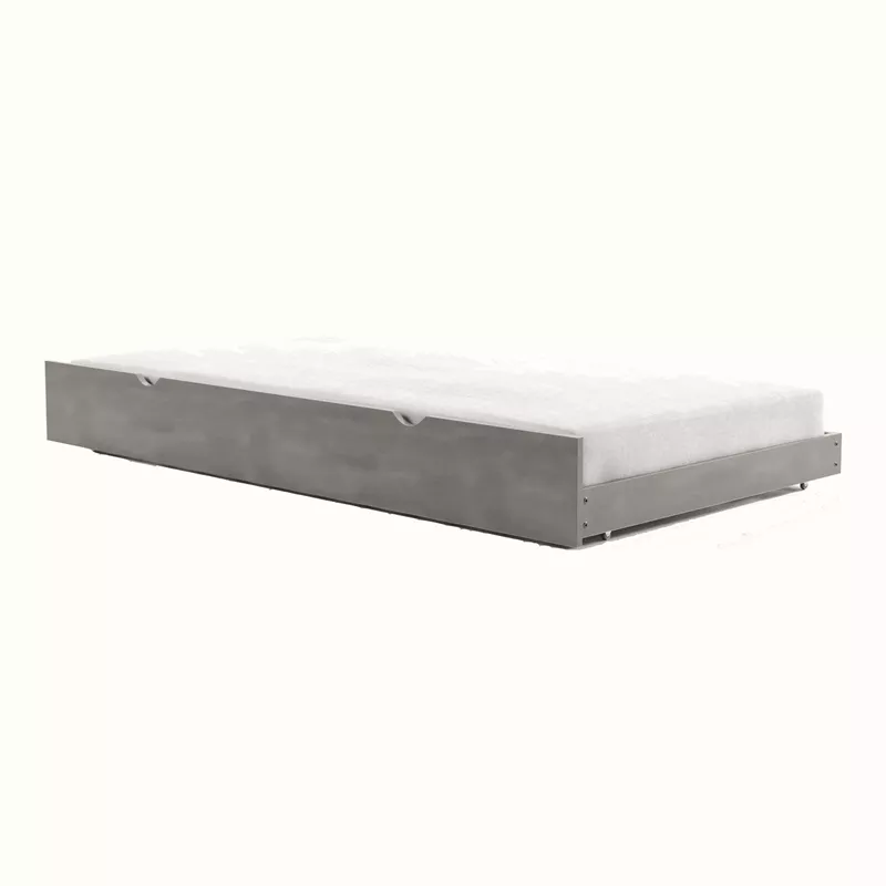 Transitional Twin Solid Wood Trundle in Gray
