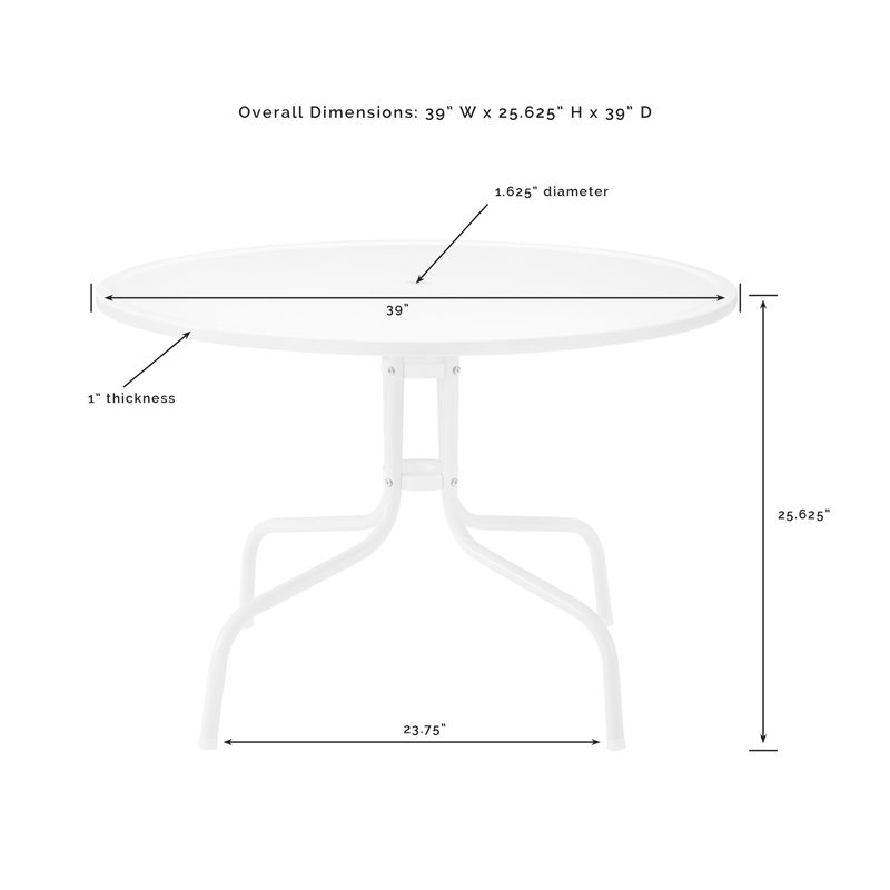 Bates Steel Outdoor 5-piece Dining Set - White