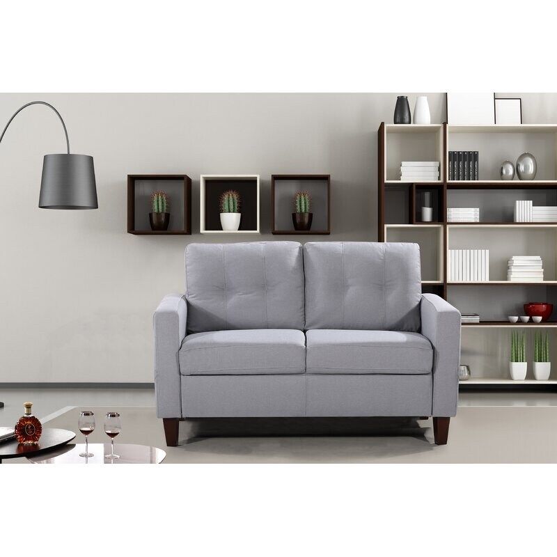 Gabrielo Mid-Century 2 Piece Standard Living Room Set - Dark Grey