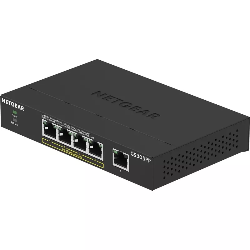 Netgear GS305PP 5-Port Gigabit Ethernet SOHO Unmanaged Switch with 4-Port PoE