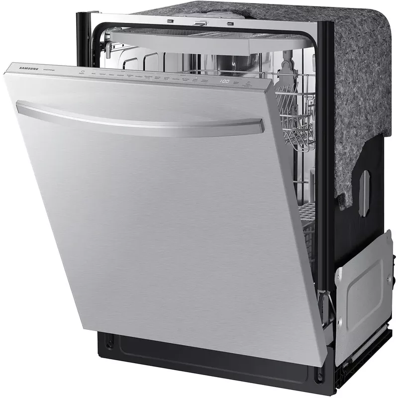 Samsung - AutoRelease Dry Smart Built-In Stainless Steel Tub Dishwasher with 3rd Rack, StormWash, 46 dBA - Stainless Steel