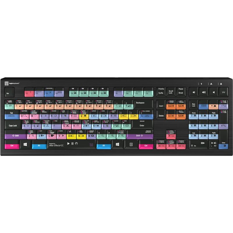 LogicKeyboard ASTRA 2 Series PC Wired Backlit Keyboard for Adobe After Effects CC, US English