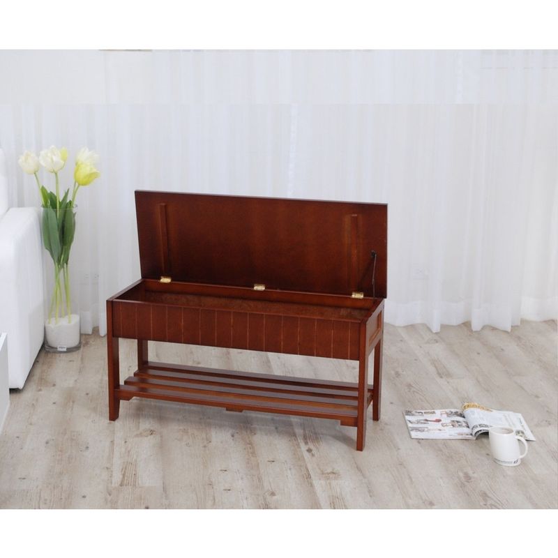 Rennes Solid Wood Shoe Bench With Storage - White