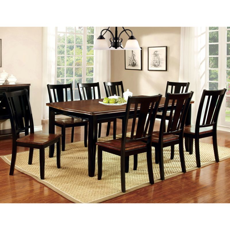 Furniture of America Betsy Jane Country Style Dining Table - Black & Cherry