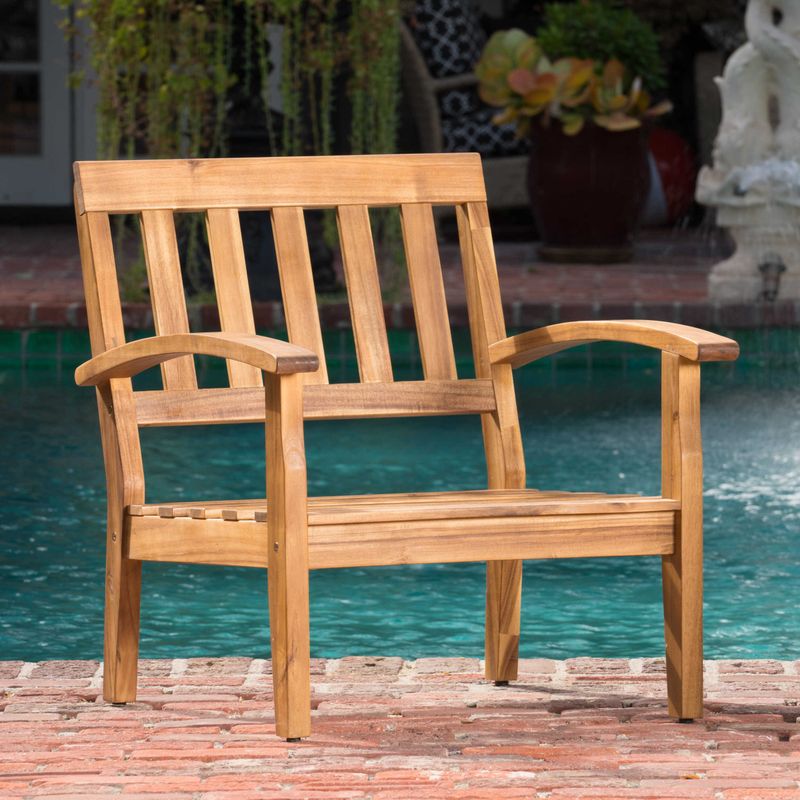 Peyton Outdoor Wooden Club Chair (Set of 4) by Christopher Knight Home - Red