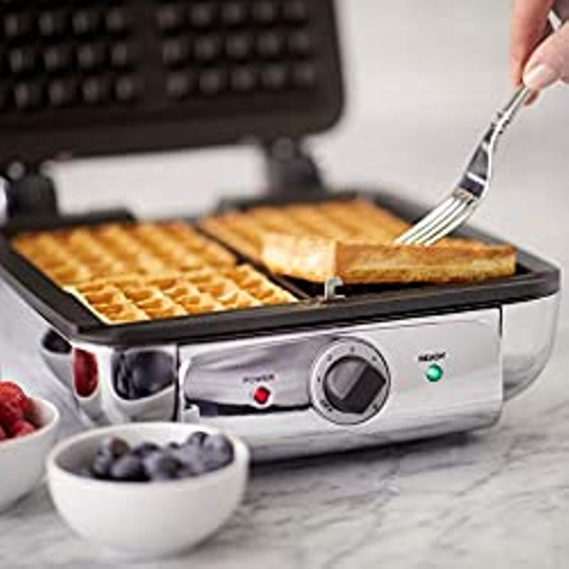 All-Clad Gourmet WD822D51 Waffle Maker, 4 slice, Silver