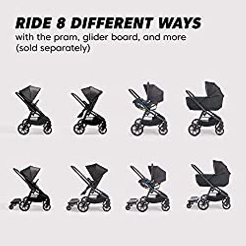 Baby Jogger City Sights Stroller - Convertible Stroller with Compact Fold, Rich Black