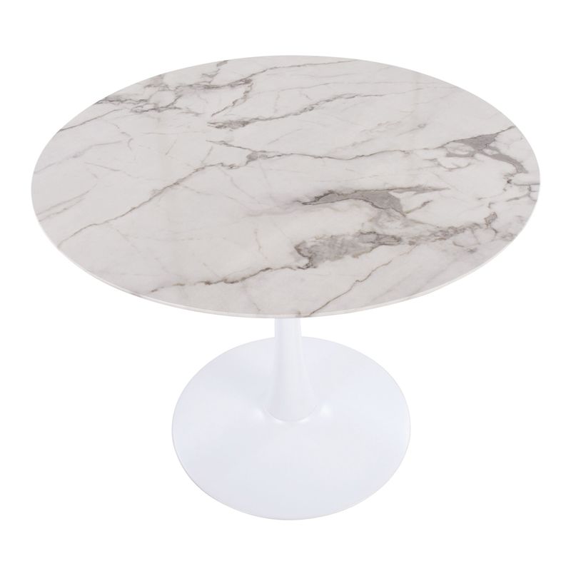 Porch & Den Stone Mod Modern Table - White Top / Black Base