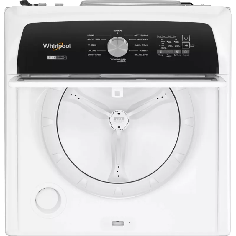 Whirlpool - 4.7-4.8 Cu. Ft. Top Load Washer with 2 in 1 Removable Agitator - White