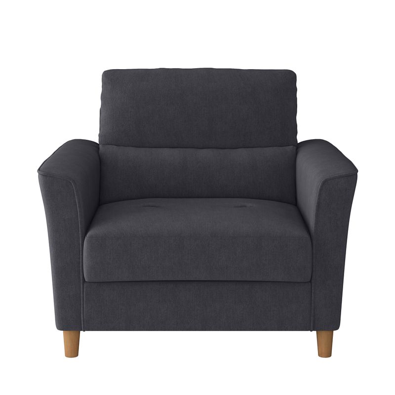 CorLiving Georgia Dark Grey Upholstered Chair and Sofa Set - 2pcs - Grey