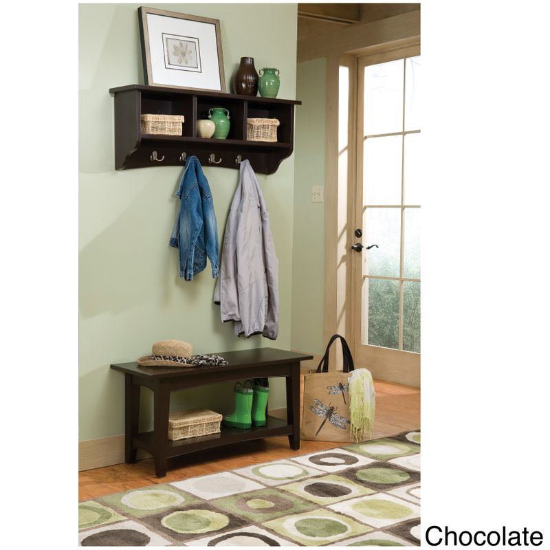 Fair Haven Storage Coat Hook and Bench with Shelf Set - Ivory