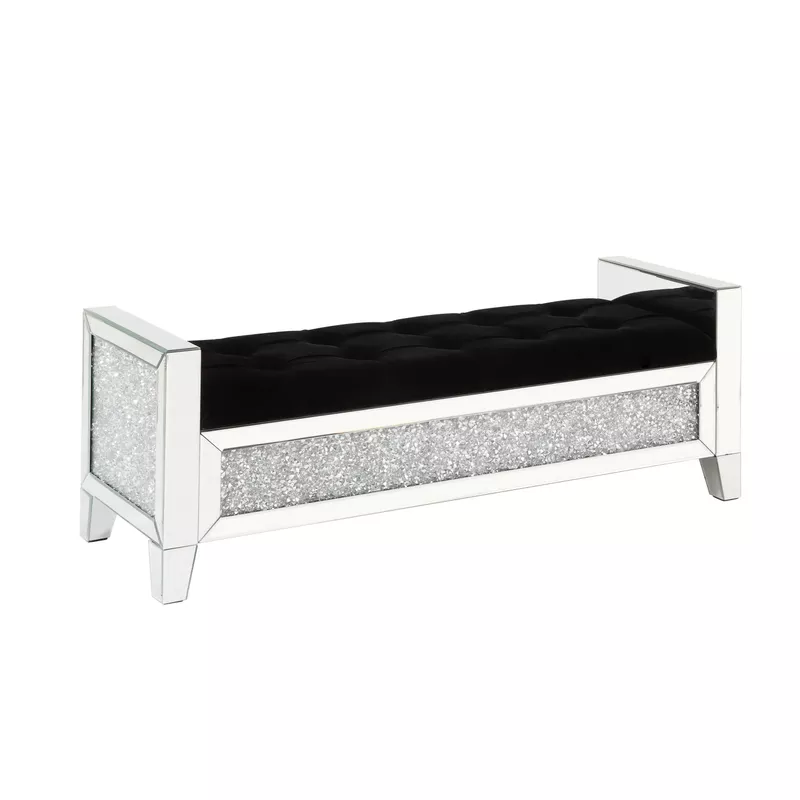 ACME Noralie Bench, Mirrored & Faux Diamonds