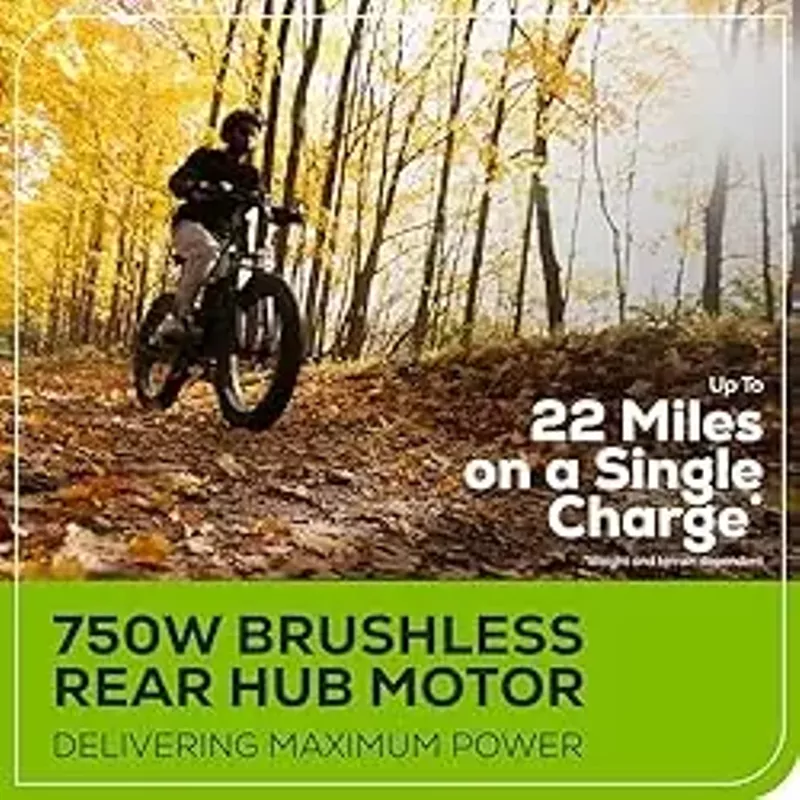 Greenworks 80V 26" (All-Terrain) Fat Tire Mountain Electric Bike for Adults (Brushless Rear Hub Motor), 7-Speed, Up to 20 MPH, Dual Disc Brakes, Pedal Assist with 4Ah Battery and Rapid Charger