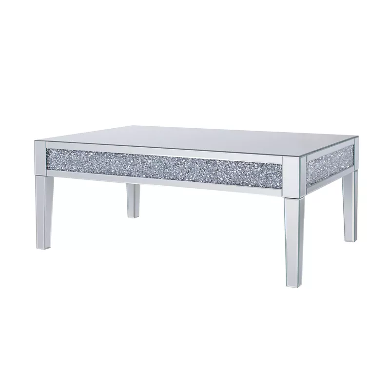 ACME Noralie Coffee Table, Mirrored & Faux Diamonds