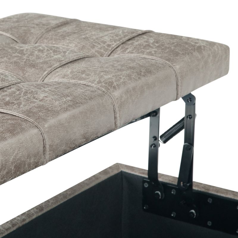 Wyndenhall Elliot 36 inch Wide Traditional Square Table Ottoman - Dove Grey
