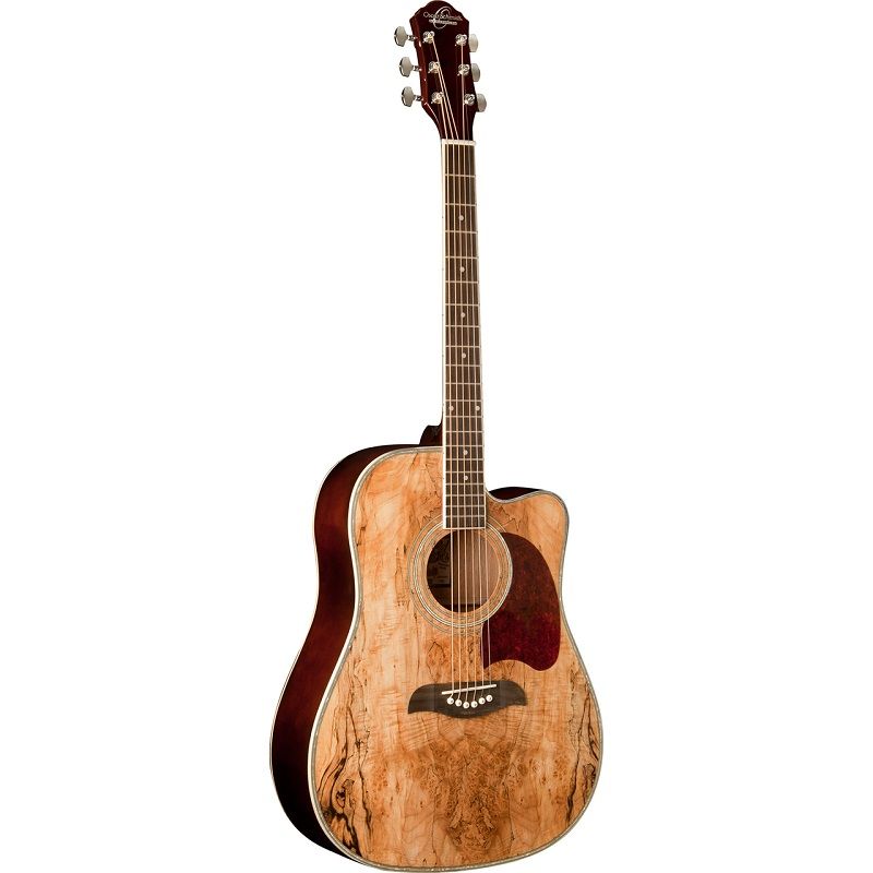 Oscar Schmidt OG10CESM Cutaway Concert Acoustic Electric Guitar. Spalted Maple