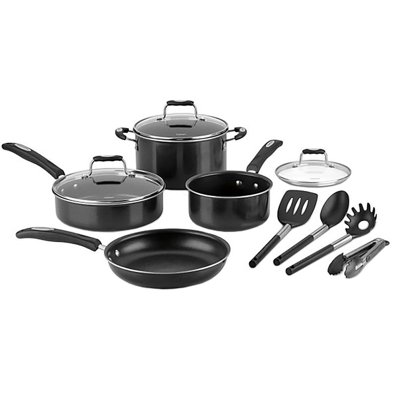 Angle Zoom. Cuisinart - 11-Piece Cookware Set - Black/Silver