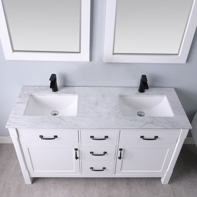Altair Design Maribella Double Bathroom Vanity Set with Mirror - 60 - Rust Black