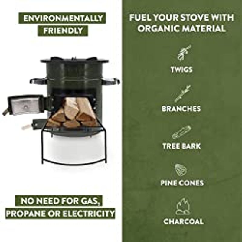 GasOne Rocket Stove  Premium Wood Burning Stove Camping  Insulated Camping Rocket Stove for Backpacking, Hiking, RV and Survival - Barrel...