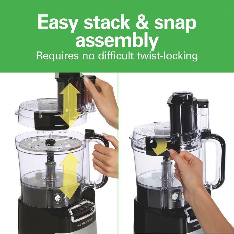 Hamilton Beach Stack & Snap 10 Cup Food Processor - Black