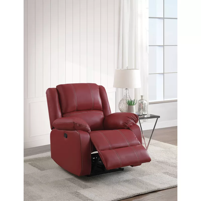 ACME Zuriel Motion Rocker Recliner, Red Synthetic Leather
