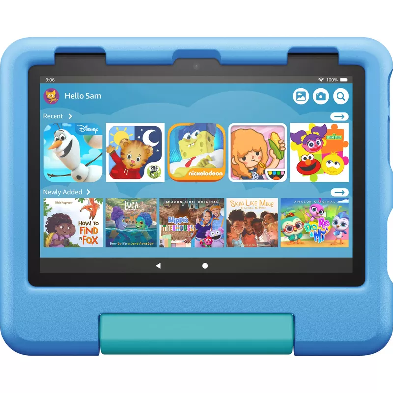 Amazon - Fire HD 8 Kids - Ages 3-7 (2022) 8" HD Tablet 32 GB with Wi-Fi - Blue