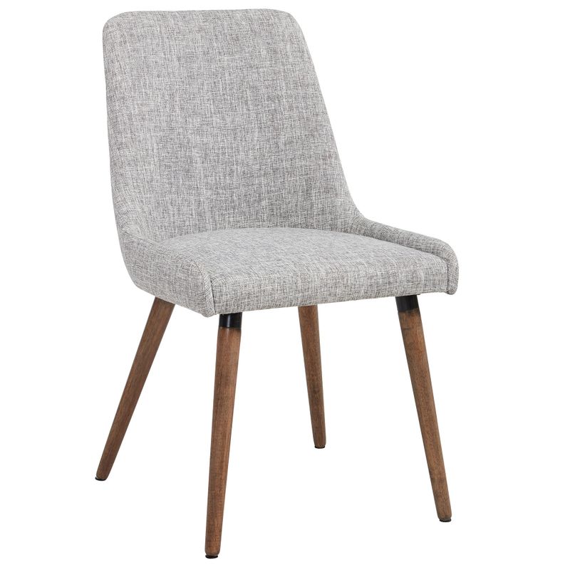 Mia Mid-century Grey Fabric Dining Chairs (Set of 2) - Mia Fabric Side Chairs Grey legs/Light Grey Fabric