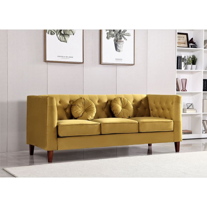 Fancher Kittleson Classic Chesterfield Sofa - Beige