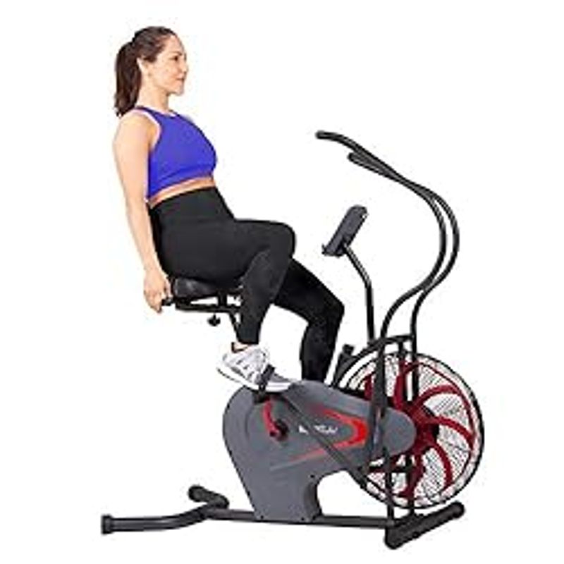 Body Rider BRF980, Upright Air Resistance Fan Bike with Curve-Crank Technology and Back Support