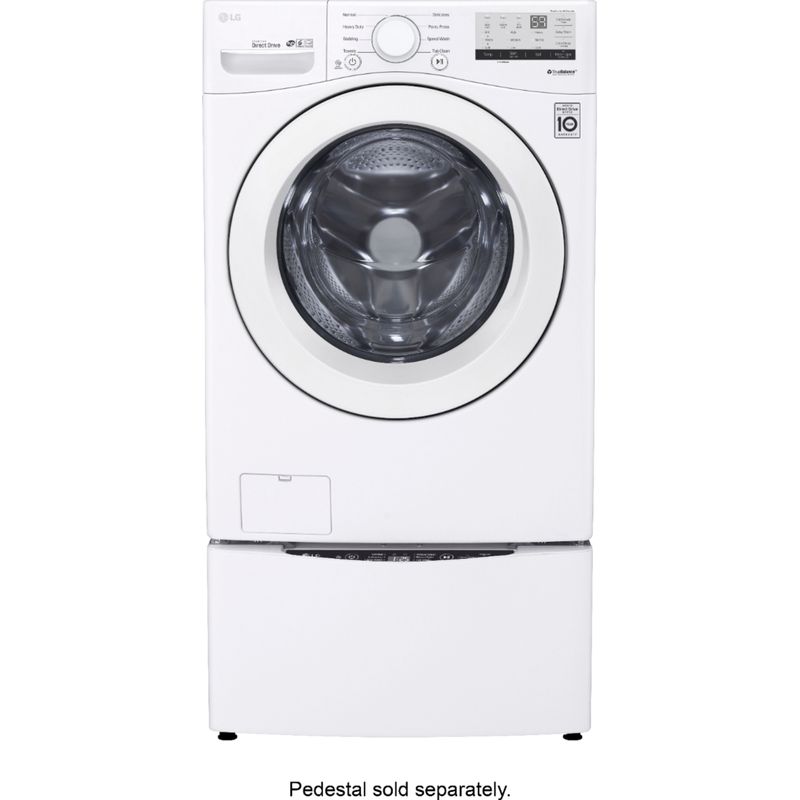 Alt View Zoom 1. LG - 4.5 Cu. Ft. High Efficiency Stackable Front-Load Washer with 6Motion Technology - White