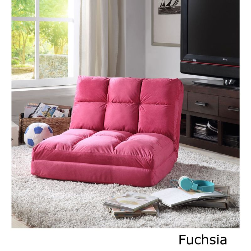 Loungie Microsuede 5-position Convertible Flip Chair/ Sleeper - Purple