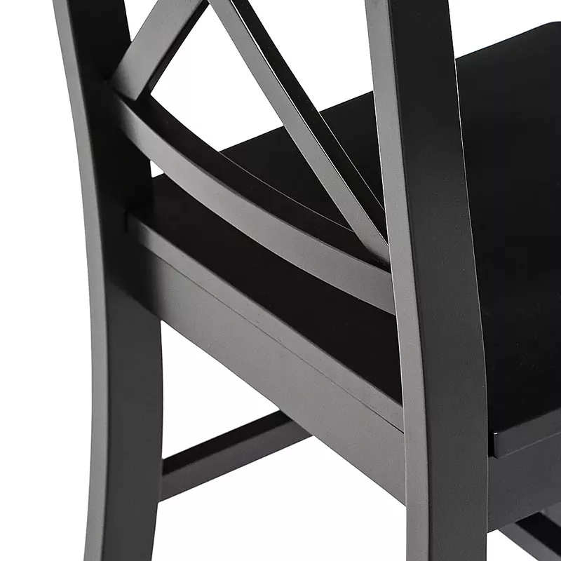 Walker Edison - Modern Farmhouse X-Back Dining Chairs, Set of 2 - Antique Black