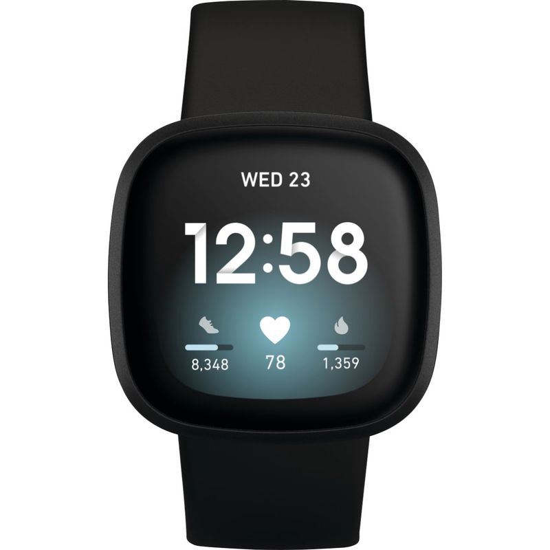 Front Zoom. Fitbit - Versa 3 Health & Fitness Smartwatch - Black