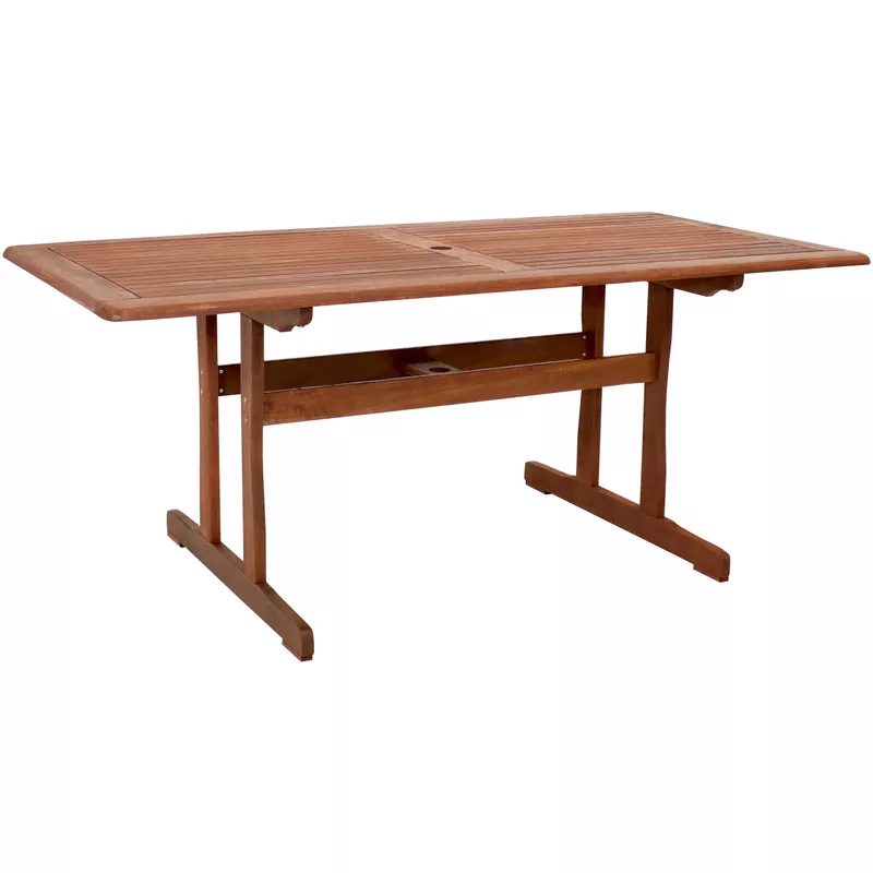 Sunnydaze Meranti Wood 6-Foot Dining Table - Brown