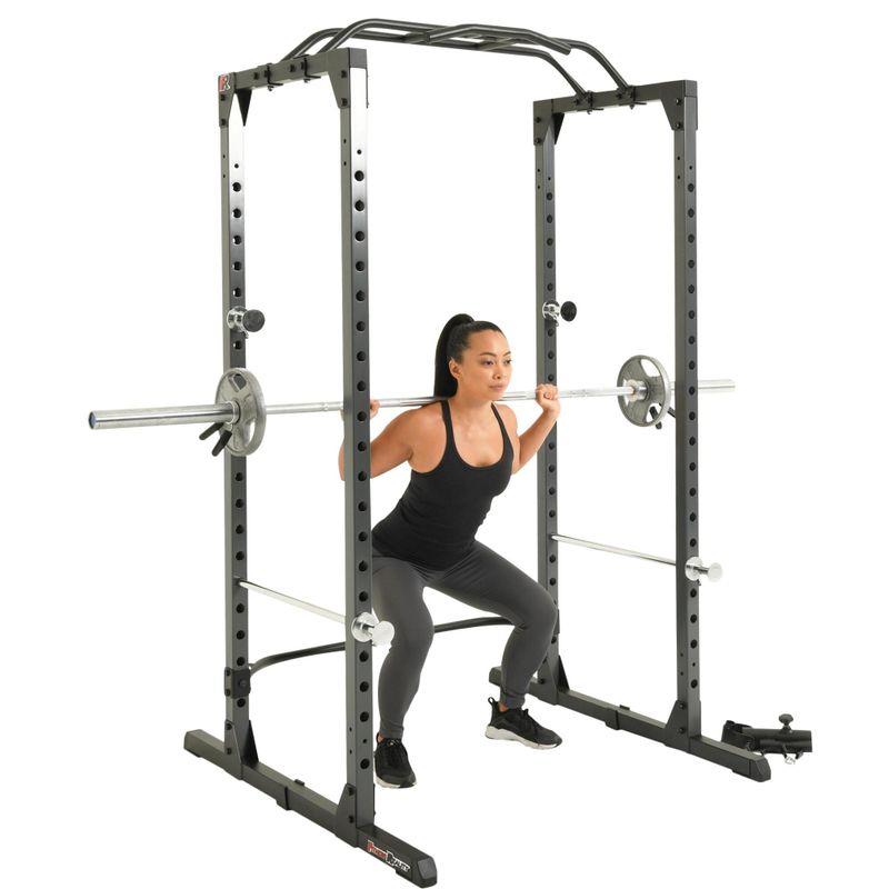 Fitness Reality XLT Power Cage with 800lbs Weight Capacity, Pull up Bar and Landmine - N/A - Black