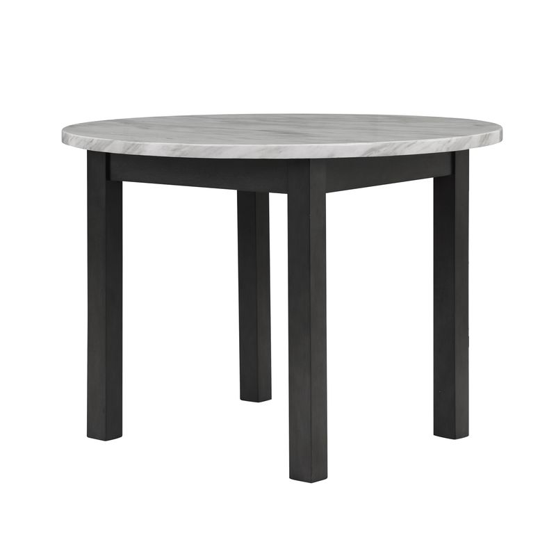 Furniture of America Paulina Faux Marble 5-Piece Round Dining Table Set - Brushed Brown Grey