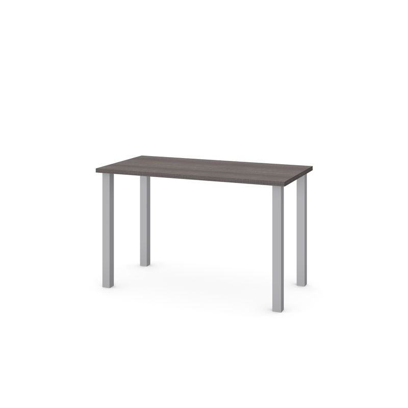 Bestar Square Metal Leg Work Table - Chocolate